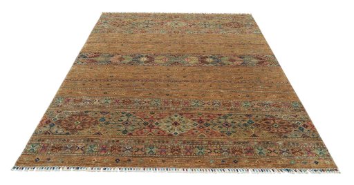 Surface texture of New Samarkand rug with natural Wool and intricate pattern