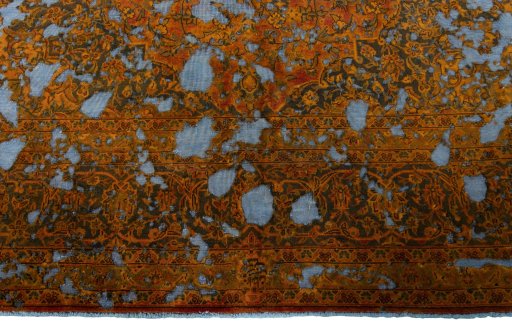 Close-up detail of 1970s Vintage rug from Pakistan showing Wool weave