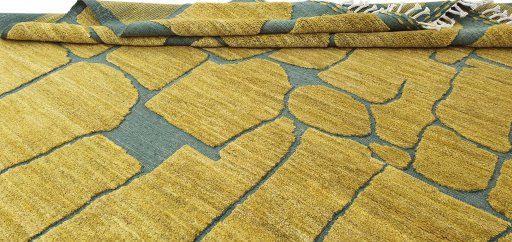 Close-up detail of New Morocco rug from Pakistan showing Wool weave