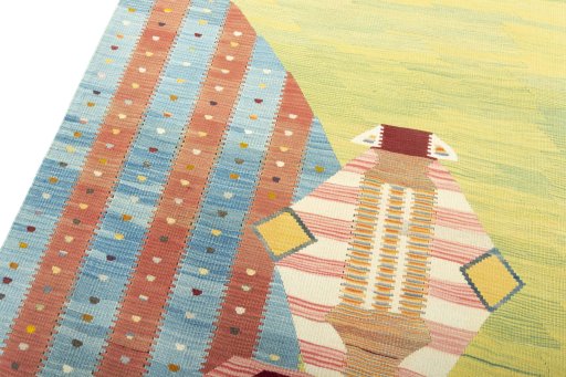 Surface texture of New Kilim Dastan rug with natural Wool and intricate pattern