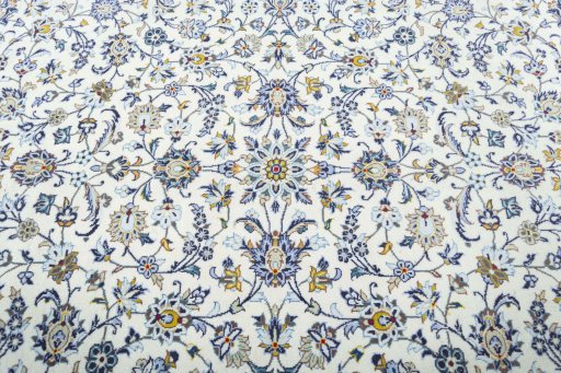 Central medallion detail of 2000s Kashan rug from Iran / Persia