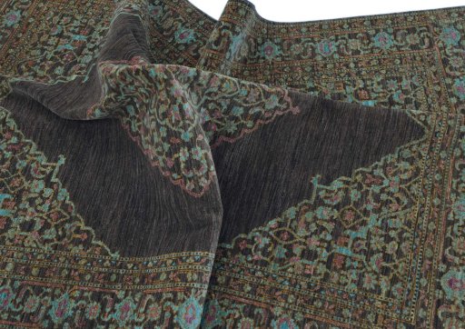 Full view of New Farahan rug from Pakistan, 239 × 177 cm in Brown tones