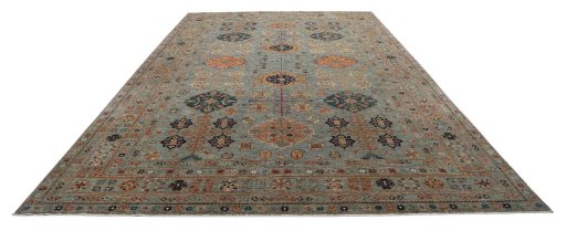 Surface texture of New Kazak rug with natural Wool and intricate pattern