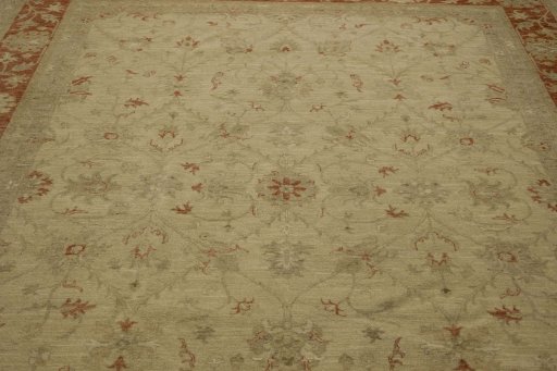 Backside of handmade New Farahan rug showing knot structure and weave density