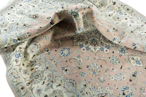 Surface texture of New Kashan rug with natural Wool and intricate pattern