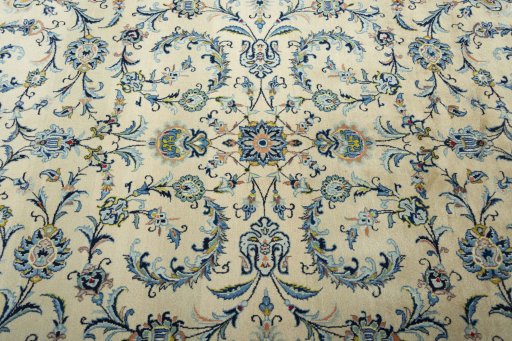 Central medallion detail of 2000s Kashan rug from Iran / Persia