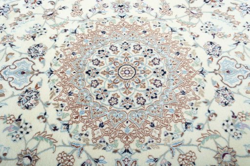 Central medallion detail of New Nain rug from Iran / Persia