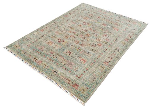 Close-up detail of New Samarkand rug from Pakistan showing Wool weave