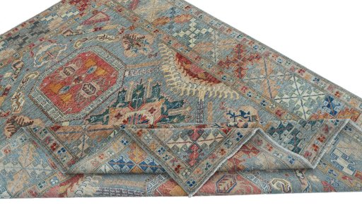Central medallion detail of New Kazak rug from Pakistan