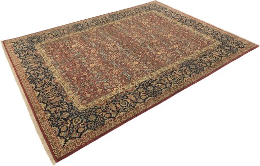 Close-up detail of New Agra rug from India showing Wool weave