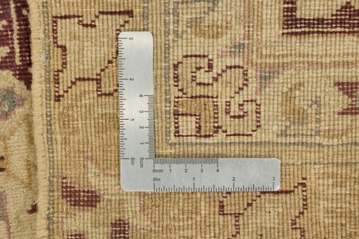 Full view of 1900s Amritsar rug from India, 425 × 315 cm in Dark red tones