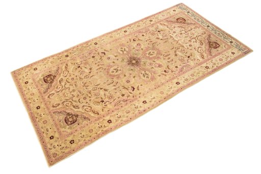 Close-up detail of 1920s Amritsar rug from India showing Wool weave