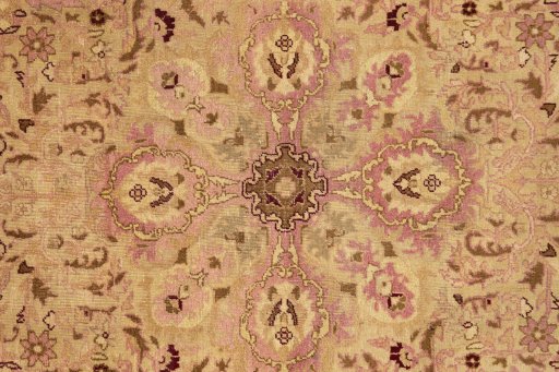 Close-up detail of 1920s Amritsar rug from India showing Wool weave