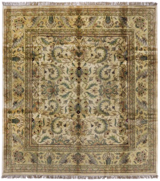 Full view of New Jaipur rug from India, 403 × 384 cm in Cream tones