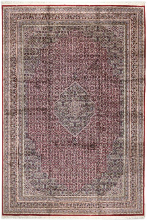 Full view of 1990s Jaipur rug from India, 546 × 367 cm in Red tones