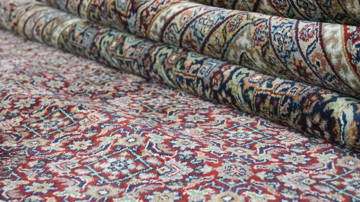 Full view of 1990s Jaipur rug from India, 546 × 367 cm in Red tones