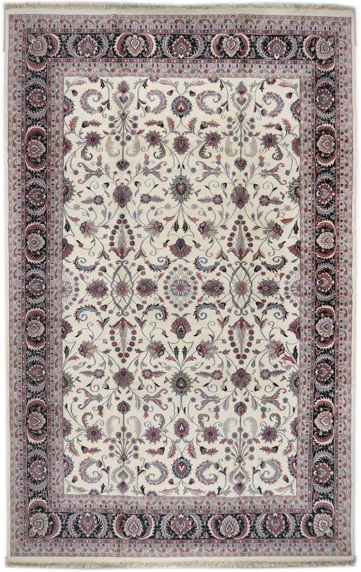 Full view of 1990s Jaipur rug from India, 560 × 360 cm in White tones