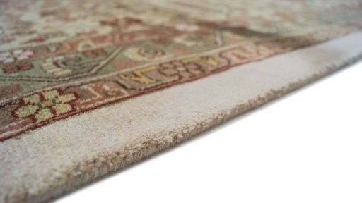 Close-up detail of 1990s Jaipur rug from India showing Wool weave