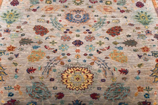 Backside of handmade Unknown Haj-jalili rug showing knot structure and weave density