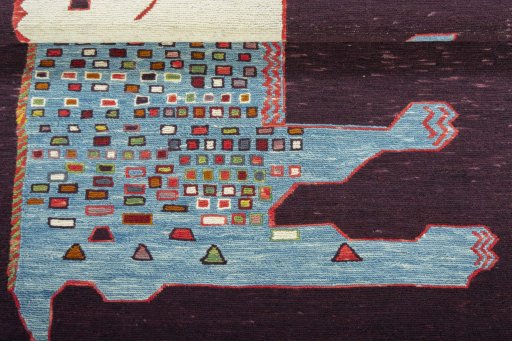 Full view of New Kilim Dastan rug from Turkey, 101 × 76 cm in Multi Color tones
