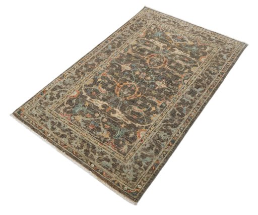 Close-up detail of New Farahan rug from Pakistan showing Wool weave