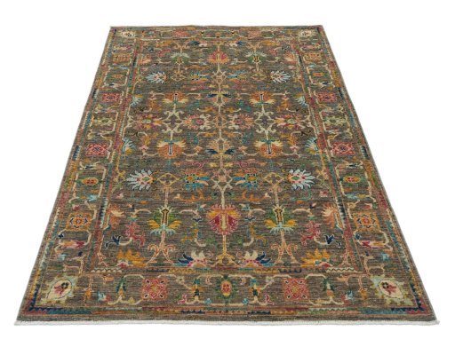 Surface texture of New Kazak rug with natural Wool and intricate pattern