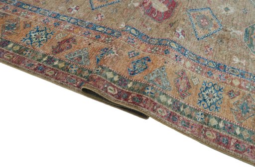 Close-up detail of New Kazak rug from Pakistan showing Wool weave