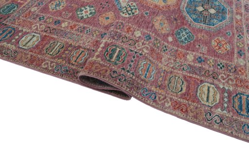 Close-up detail of New Kazak rug from Pakistan showing Wool weave