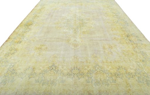 Surface texture of 1970s Vintage rug with natural Wool and intricate pattern