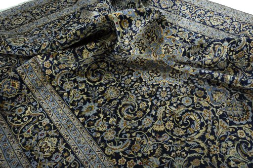 Surface texture of New Kashan rug with natural Cork and intricate pattern