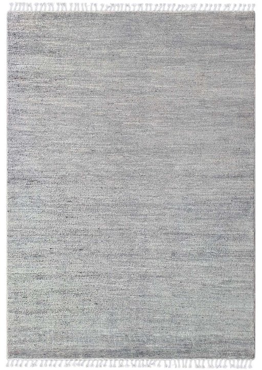 Full view of New Morocco rug from Pakistan, 243 × 175 cm in Gray tones