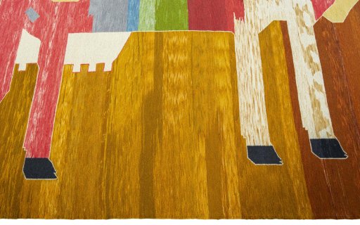 Close-up detail of New Kilim Dastan rug from Turkey showing Wool weave