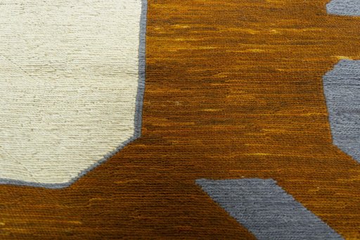 Backside of handmade New Kilim Dastan rug showing knot structure and weave density