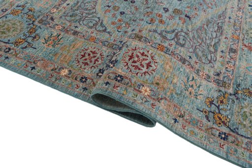 Close-up detail of New Haj-jalili rug from Pakistan showing Wool weave