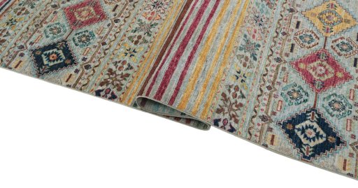 Close-up detail of New Samarkand rug from Pakistan showing Wool weave