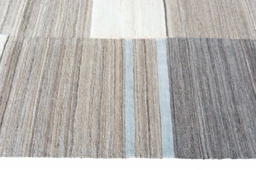 Close-up detail of New Kilim Ghashghai rug from Iran / Persia showing Wool weave