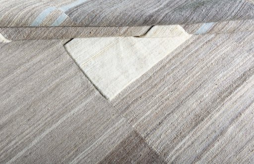 Full view of New Kilim Ghashghai rug from Iran / Persia, 235 × 197 cm in Gray tones