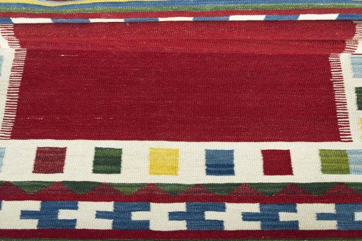 Full view of Unknown Kilim Ghashghai rug from Iran / Persia, 171 × 113 cm in Cream tones