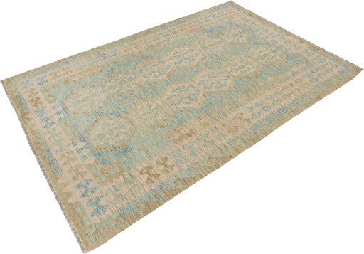 Close-up detail of New Kilim Traditional rug from Afghanistan showing Wool weave