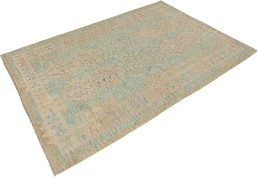 Close-up detail of New Kilim Traditional rug from Afghanistan showing Wool weave