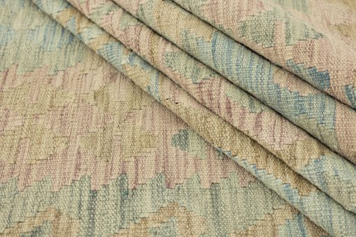 Close-up detail of New Kilim Traditional rug from Afghanistan showing Wool weave