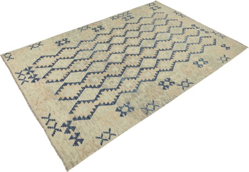 Close-up detail of New Kilim Traditional rug from Afghanistan showing Wool weave