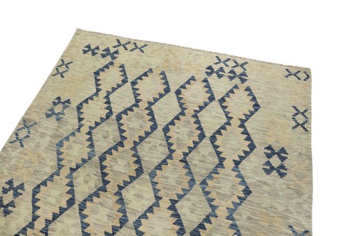 Surface texture of New Kilim Traditional rug with natural Wool and intricate pattern
