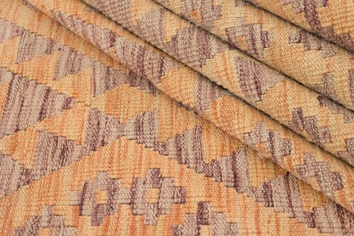 Close-up detail of New Kilim Traditional rug from Afghanistan showing Wool weave