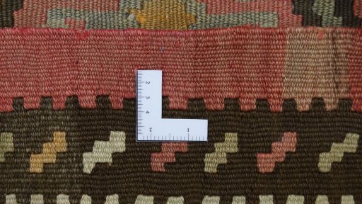 Full view of New Kilim Traditional rug from Iran / Persia, 320 × 130 cm in Beige tones