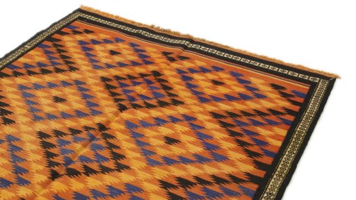 Surface texture of New Kilim Traditional rug with natural Wool and intricate pattern