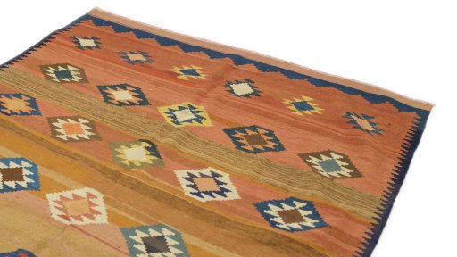 Surface texture of New Kilim Traditional rug with natural Wool and intricate pattern