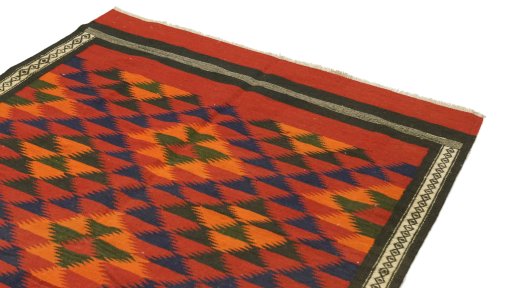Surface texture of New Kilim Traditional rug with natural Wool and intricate pattern