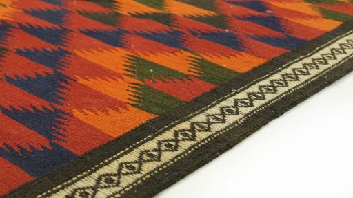Central medallion detail of New Kilim Traditional rug from Iran / Persia