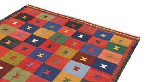 Surface texture of New Kilim Traditional rug with natural Wool and intricate pattern